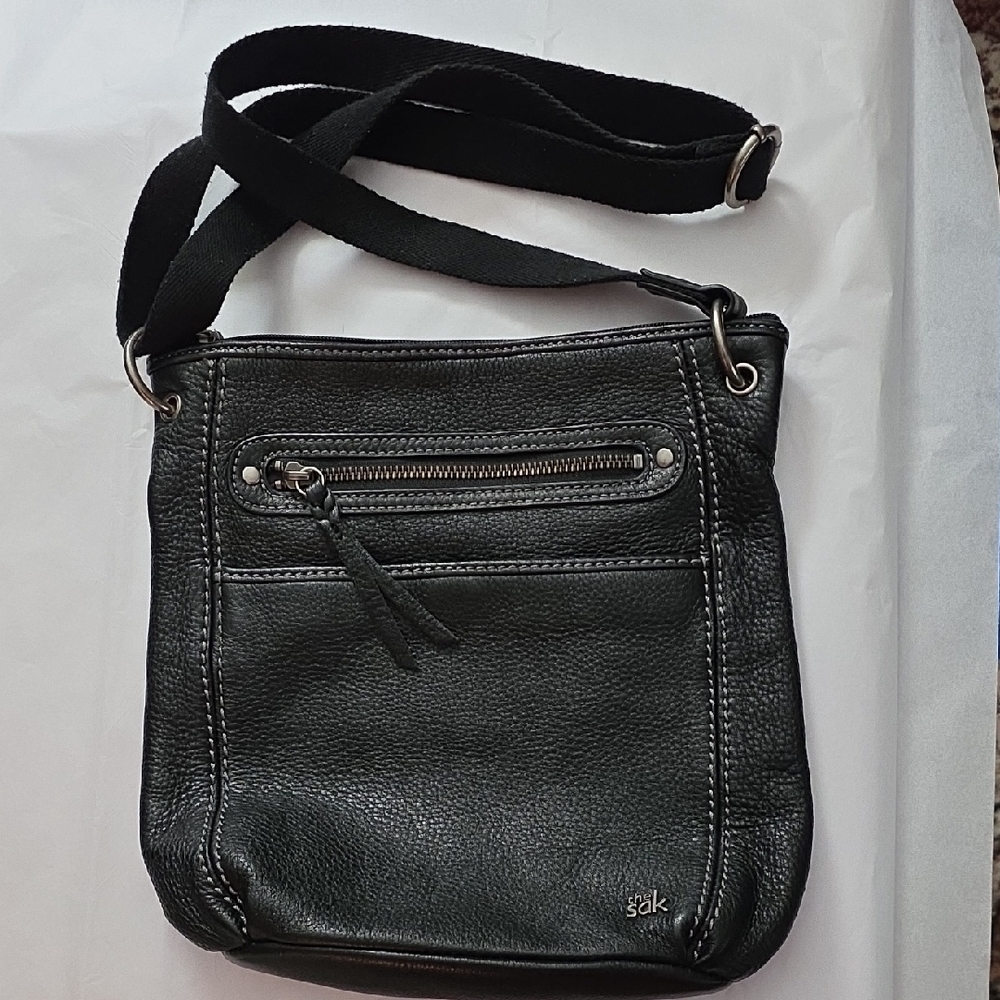 The Sak Black Leather Crossbody Bag